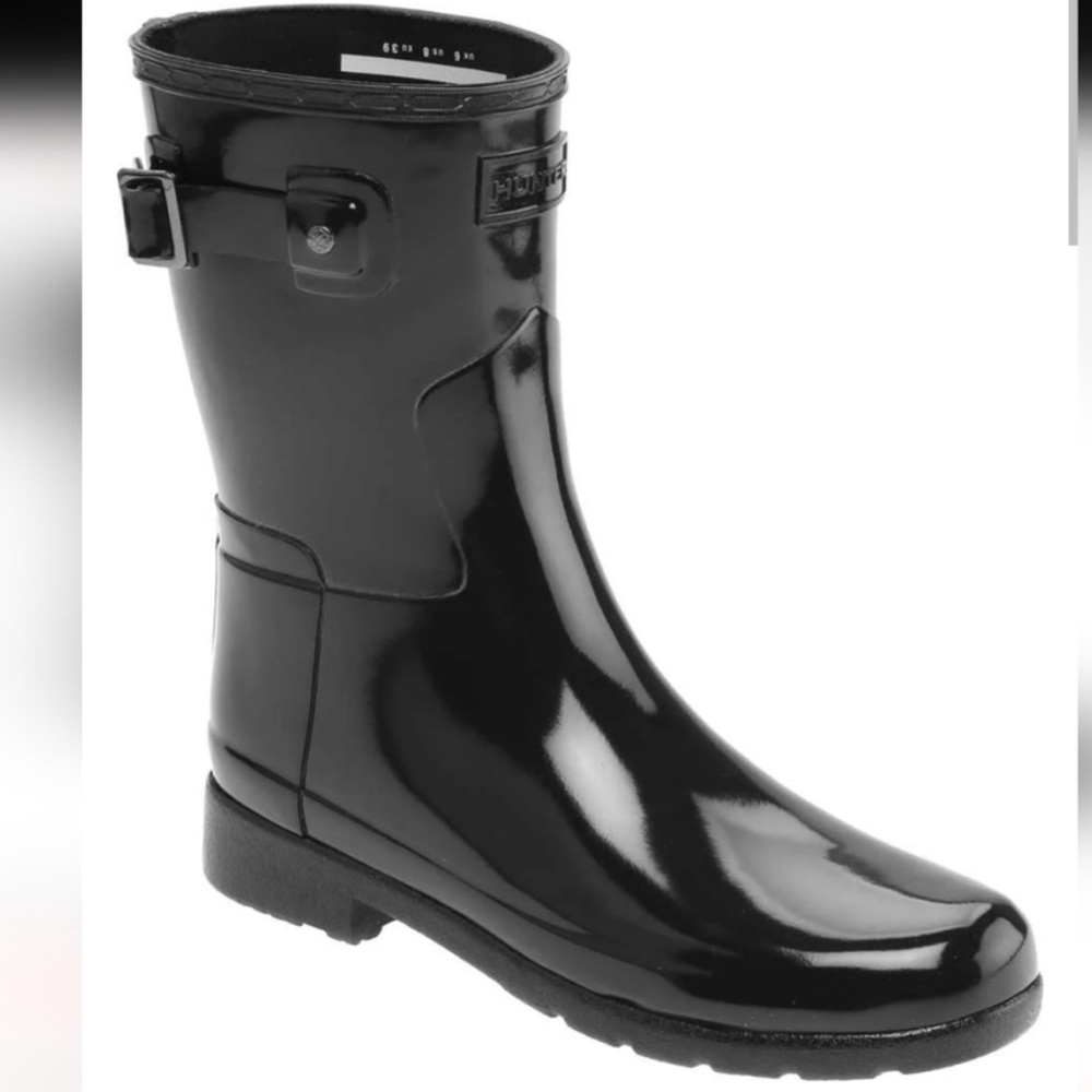 Hunter Glossy Black Rain Boots